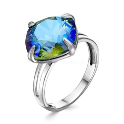 Серьги из серебра с кристаллами Swarovski Сияющий зелёный родированные 925 пробы с-017-360SHIM
