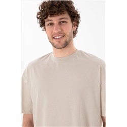 Erkek Long Fit Bisiklet Yaka Taş Basic Tişört