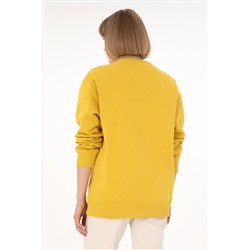 Erkek Sarı Basic Sweatshirt