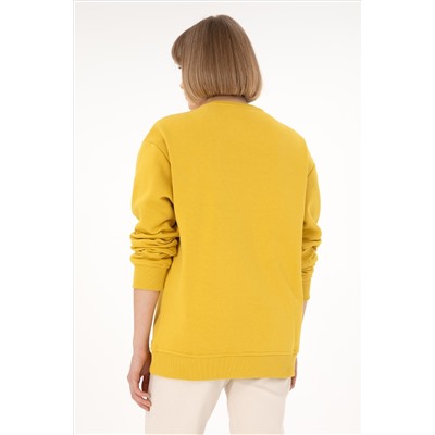 Erkek Sarı Basic Sweatshirt