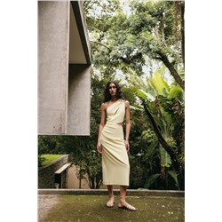 ASYMMETRIC CUT OUT MIDI DRESS