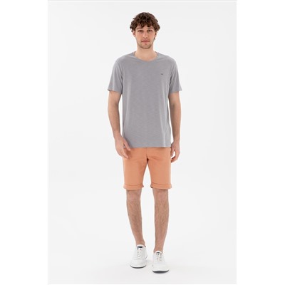 Erkek Regular Fit Bisiklet Yaka Modal Koyu Gri Basic Tişört