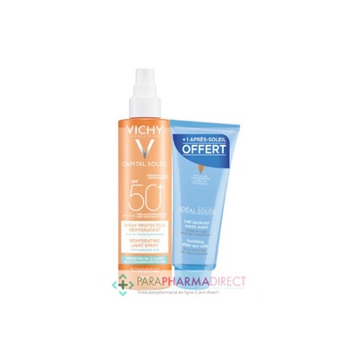 Vichy Capital Soleil SPF50+ Spray Protecteur Hydratant 200ml + Après Soleil 100ml OFFERT