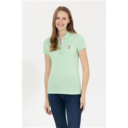 Kadın Mint Basic Polo Yaka Tişört