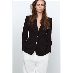 FITTED BLAZER WITH SHOULDER PADS