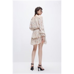 Vestido avolantado Beige
