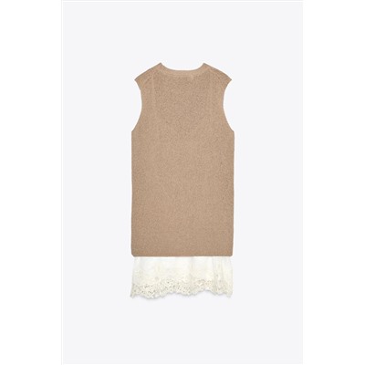 CONTRAST KNIT DRESS