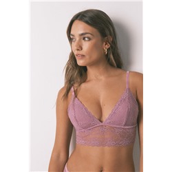 Bralette triangular LOVELY encaje rosa