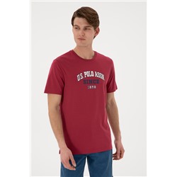 Erkek Regular Fit Bisiklet Yaka Vişne Tişört