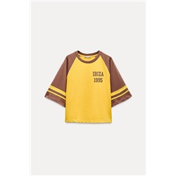 VARSITY T-SHIRT WITH SLOGAN