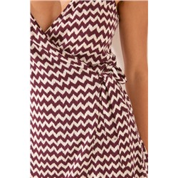 Vestido midi tirantes estampado zigzag