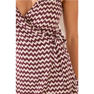 Vestido midi tirantes estampado zigzag