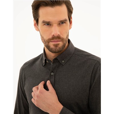Siyah Regular Fit Uzun Kollu Gömlek
