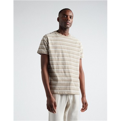 Striped T-shirt, Men, Dark Beige