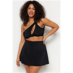 Siyah Şort Etekli Mini Büyük Beden Bikini Altı TBBSS23CR00015