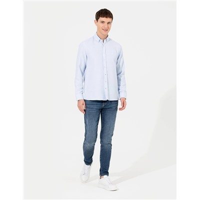 Mavi Slim Fit Uzun Kollu Gömlek