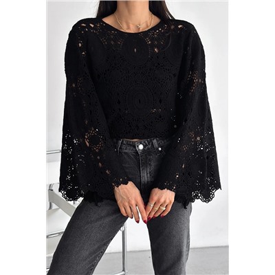 FEMELLE Kadın Siyah Tığ İşi Bluz TYCAKVD1HN169694305163903