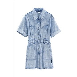 Vestido camisero vaquero Azul claro