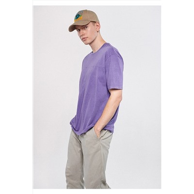 Mavi Bisiklet Yaka Mor Tişört Loose Fit / Bol Rahat Kesim 0611196-70493