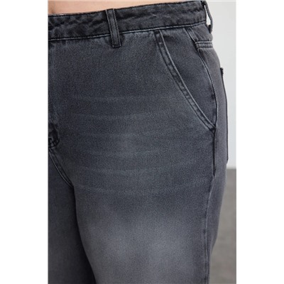 Antrasit Yüksek Bel Geniş Paça Büyük Beden Wide Leg Jeans TBBSS24CJ00048