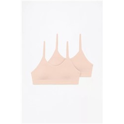 Pack of 2 seamless ribbed bras