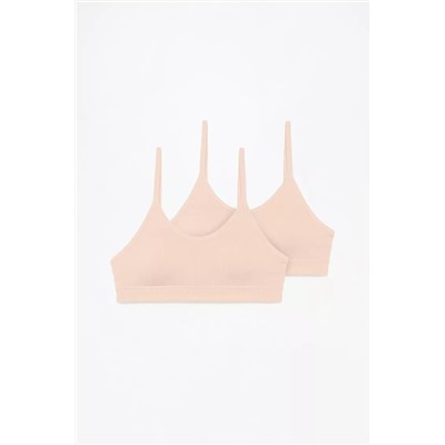Pack of 2 seamless ribbed bras