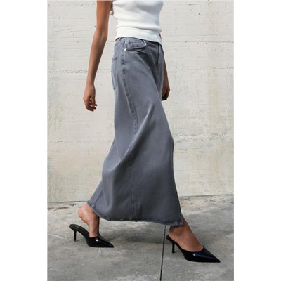 FEW ITEMS LEFT Z1975 DENIM MIDI SKIRT WITH SLIT