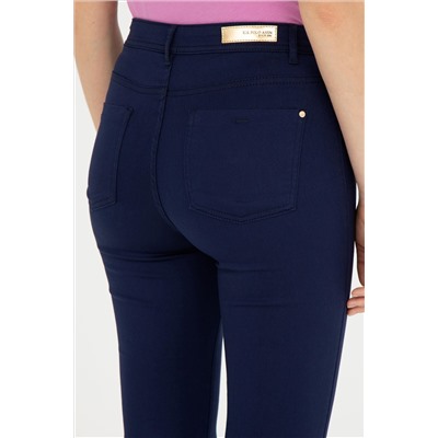 Kadın Lacivert Toothpick Fit Kanvas Pantolon