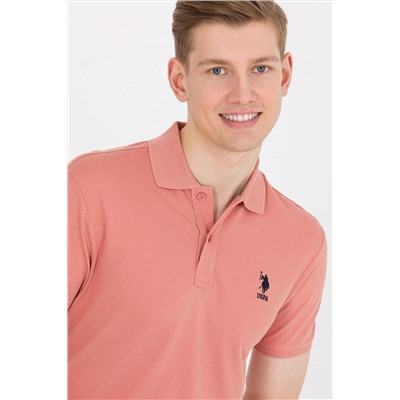 Erkek Pudra Basic Polo Yaka Tişört