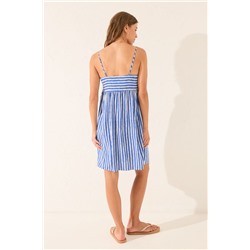 Vestido corto rayas azul