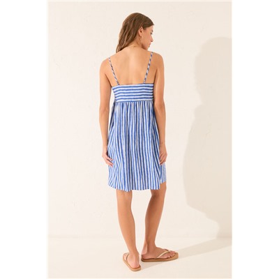 Vestido corto rayas azul