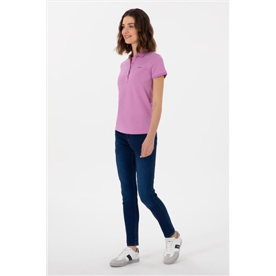 Kadın Pembe Basic Polo Yaka Tişört