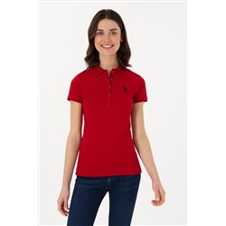 Kadın Kırmızı Basic Polo Yaka Tişört