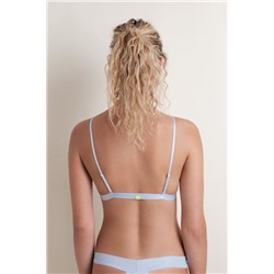 Sujetador triangular microfibra brillo azul claro