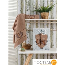 10544 Комп. Пол. MERZUKA махр. в короб. (50x90/1)(70х140/1) 2 шт.KING коричневый