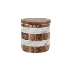 Банка для сыпучих продуктов, 700 мл, фарфор P/бамбук, коричневая, Wood&Marble, 63062