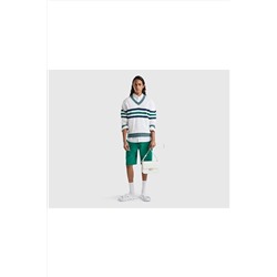 United Colors of Benetton Erkek Mix V Yaka Çizgili Kazak 123P1298K400A-901