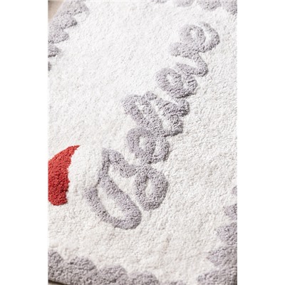 Vie Banyo Paspas - Beyaz/Gri/Kırmızı - 50x80 cm