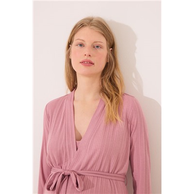 Bata midi "maternity" pointelle rosa