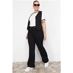 Trendyol Curve Siyah Yüksek Bel Comfort İspanyol Paça Flare Fit Jeans TBBAW23JE00001