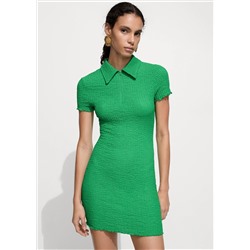 Vestido cuello polo textura