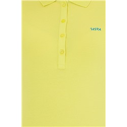 Kadın Neon Sarı Basic Polo Yaka Tişört