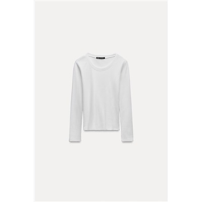 RIBBED LONG SLEEVE T-SHIRT