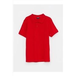 LC Waikiki, Kirmizi Polo Yaka Basic Kısa Kollu Pamuklu Erkek Çocuk Tişört