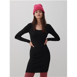 Strickkleid mit Gestreifter Struktur