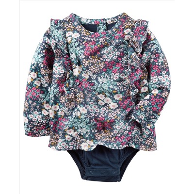 Floral Poplin Bodysuit