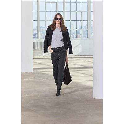 ZW COLLECTION RELAXED MID-WAIST WAXED JEANS