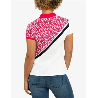 DITSY DIAGONAL COLORBLOCK POLO SHIRT (WHITE)