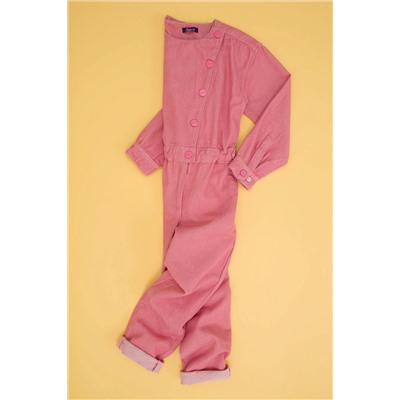 Kız Çocuk Pembe Jean Elbise
