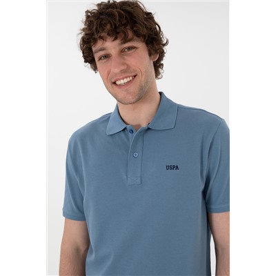 Erkek Regular Fit Polo Yaka Koyu Mavi Basic Tişört